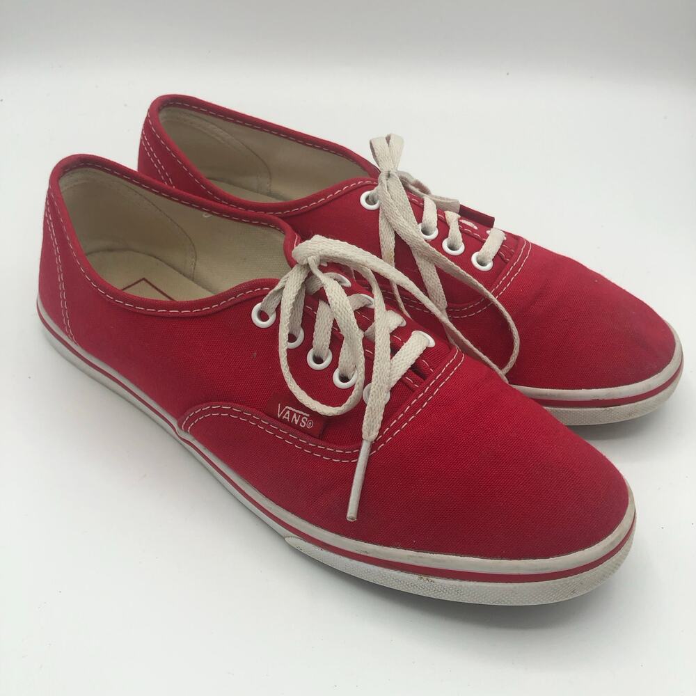 VANS Authentic Red Classic Unisex Canvas Shoes | Men's Size 6.5/Women's Size 8